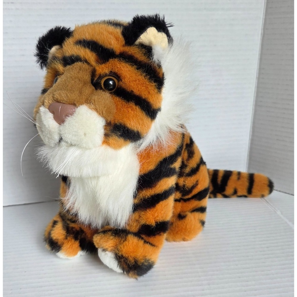 Vintage Chosun Tiger Plush Stuffed Animal Whiskers Plastic Eyes & Nose Korea